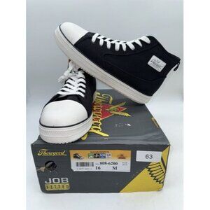 Tried On THOROGOOD Canvas Mid Safety Toe WORK SHOE IN BLACK 808-6200 - Size 16
